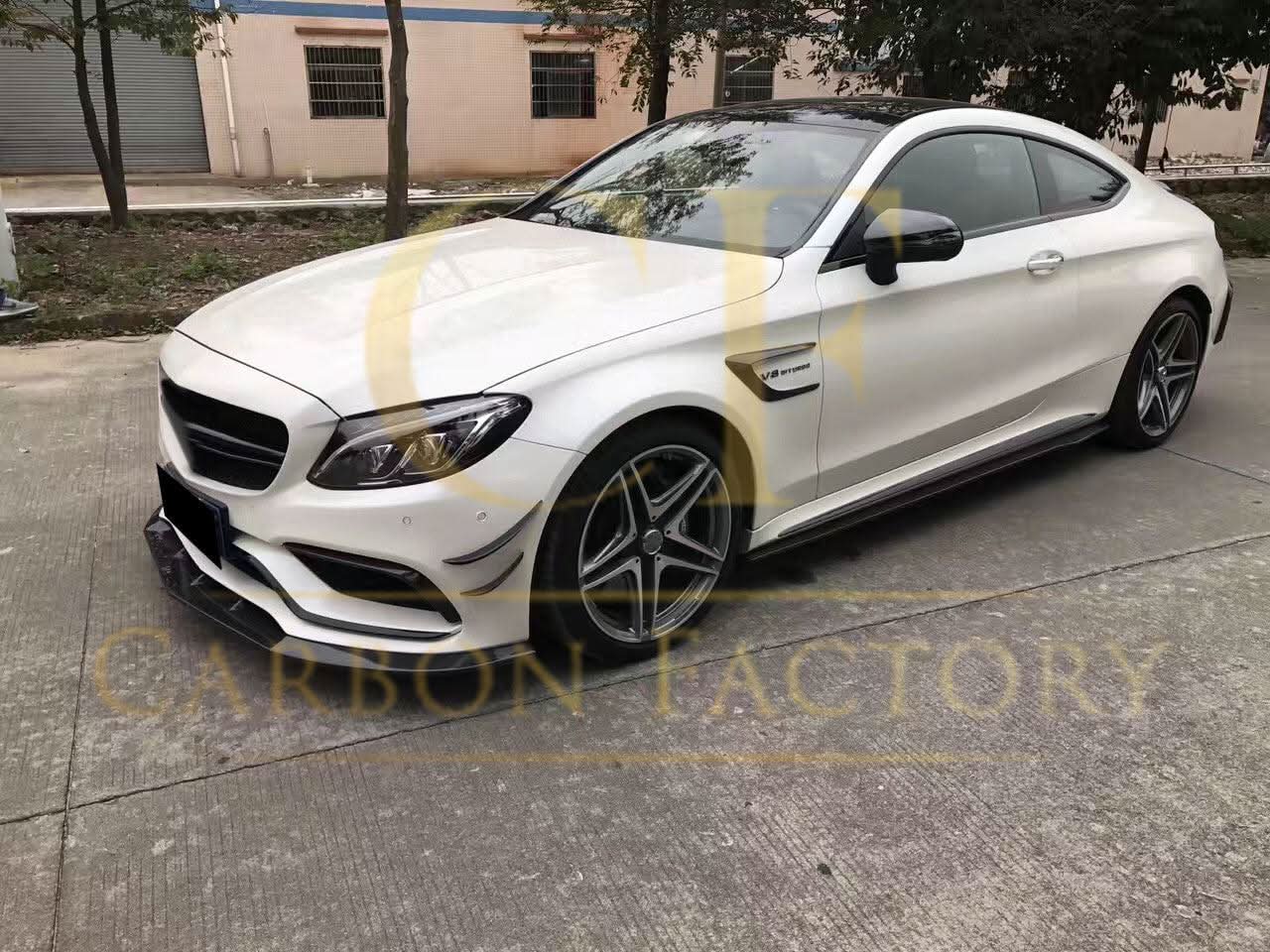 Carbon Fibre Front Fog Trims (2 Pieces) for Mercedes W205 C63 15-18 - Carbon Factory