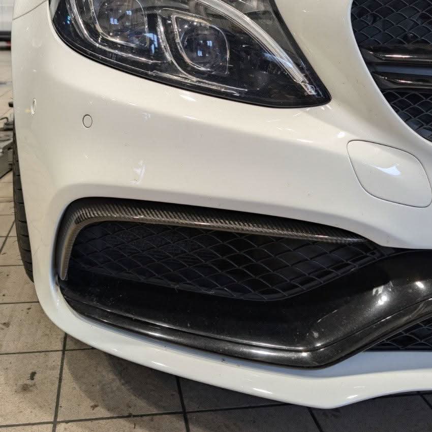 Carbon Fibre Front Fog Trims (2 Pieces) for Mercedes W205 C63 15-18 - Carbon Factory