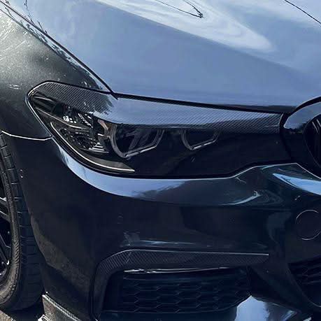 Carbon fibre headlight trims for BMW G30 G31 5 Series F90 M5, exterior car accessories, sleek and durable design