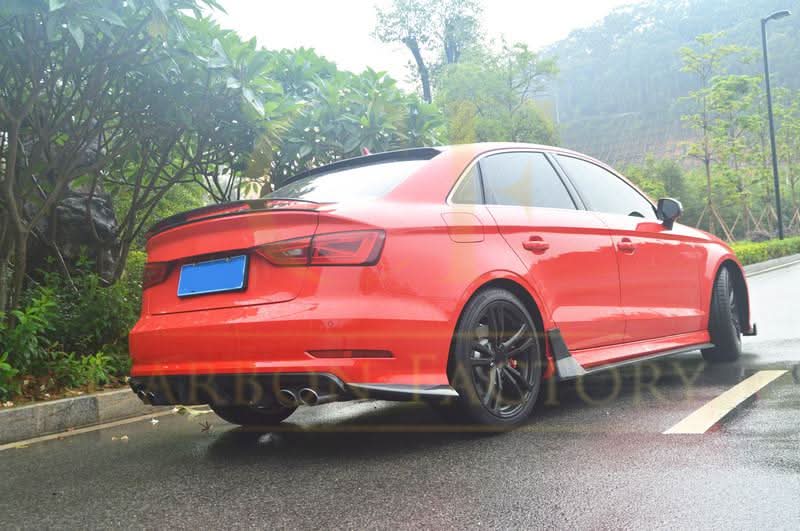 Carbon Fibre Rear Bumper Spats for Audi A3 S Line S3 Saloon 13-15 - Carbon Factory