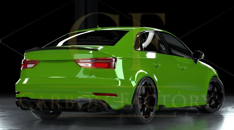 Carbon Fibre Rear Bumper Trims for Audi 8V RS3 Saloon 17-20 - Carbon Factory