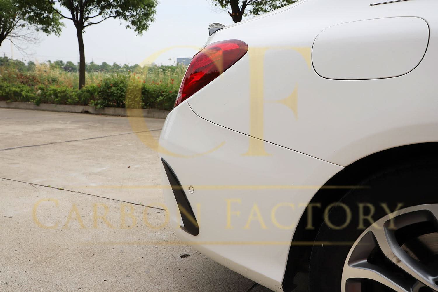 Carbon Fibre Rear Bumper Trims for Mercedes W205 C Class 4 Door Saloon 15-18 - Carbon Factory