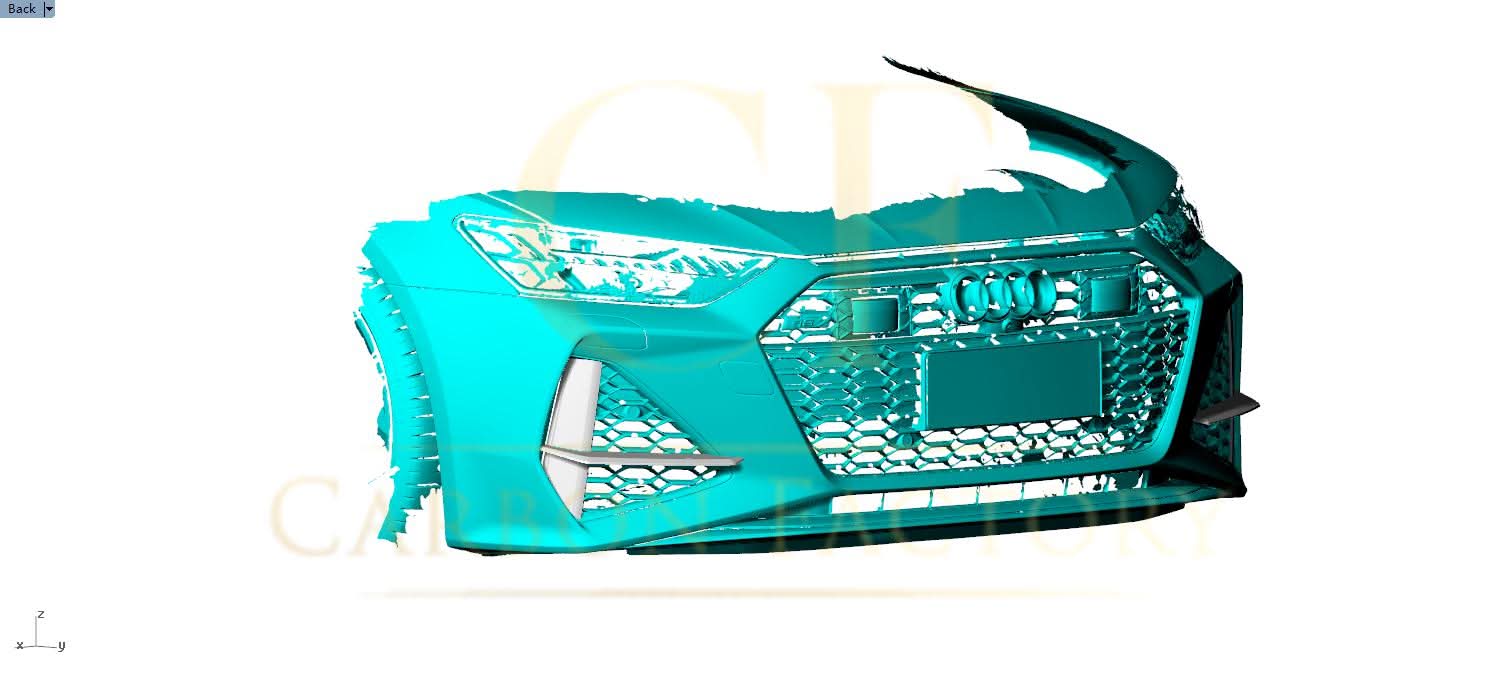 Pre-Preg Carbon Fibre Front Bumper Trims for Audi 4K RS7 20-22 - Carbon Factory