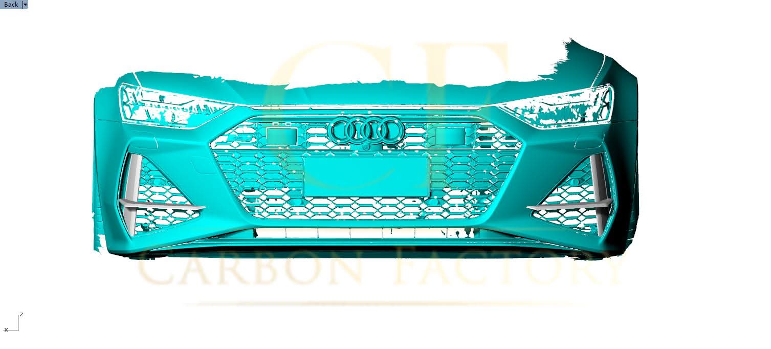 Pre-Preg Carbon Fibre Front Bumper Trims for Audi 4K RS7 20-22 - Carbon Factory