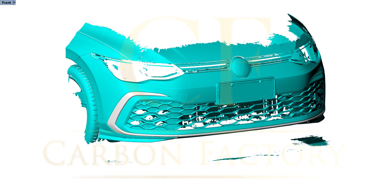 Pre-Preg Carbon Fibre Front Bumper Trims for VW Golf MK8 GTI 21-Present - Carbon Factory