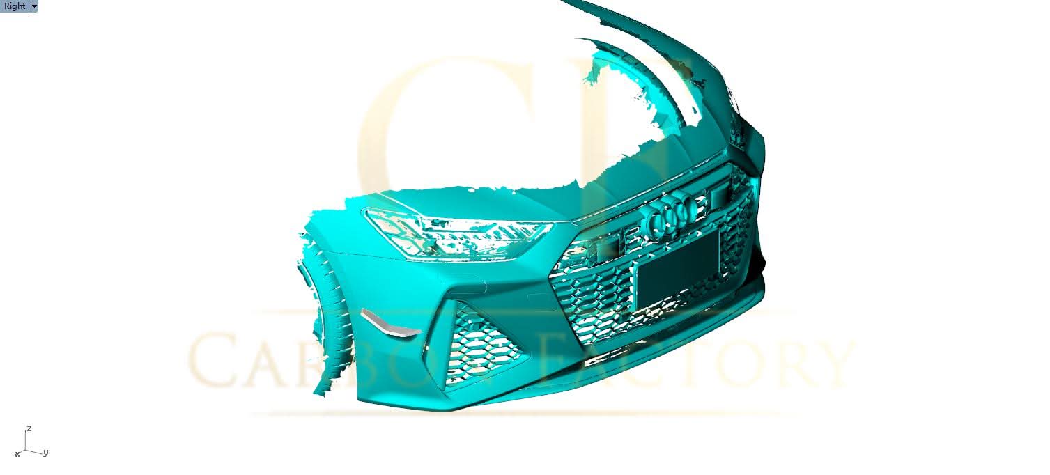 Pre-Preg Carbon Fibre Front Canards for Audi 4K RS7 20-22 - Carbon Factory