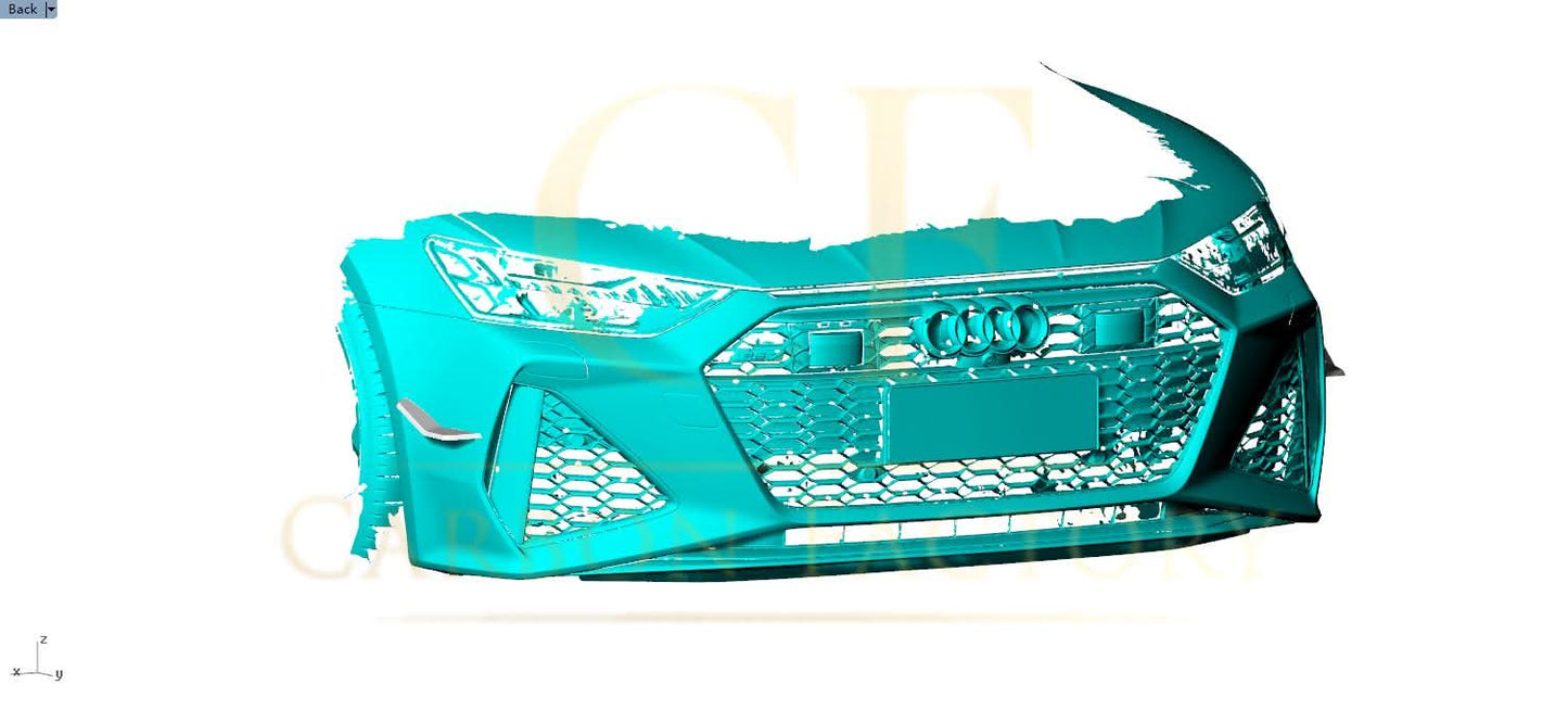 Pre-Preg Carbon Fibre Front Canards for Audi 4K RS7 20-22 - Carbon Factory