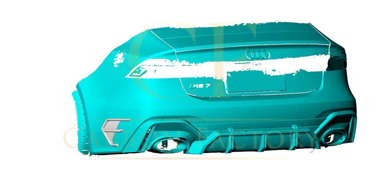 Pre-Preg Carbon Fibre Rear Canards for Audi 4K RS7 20-22 - Carbon Factory