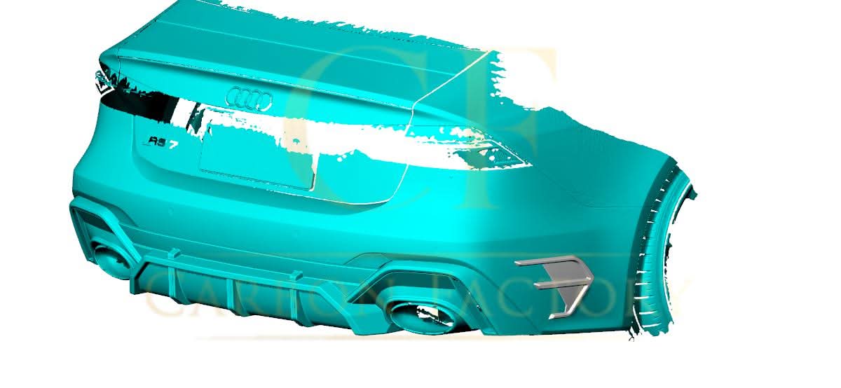 Pre-Preg Carbon Fibre Rear Canards for Audi 4K RS7 20-22 - Carbon Factory