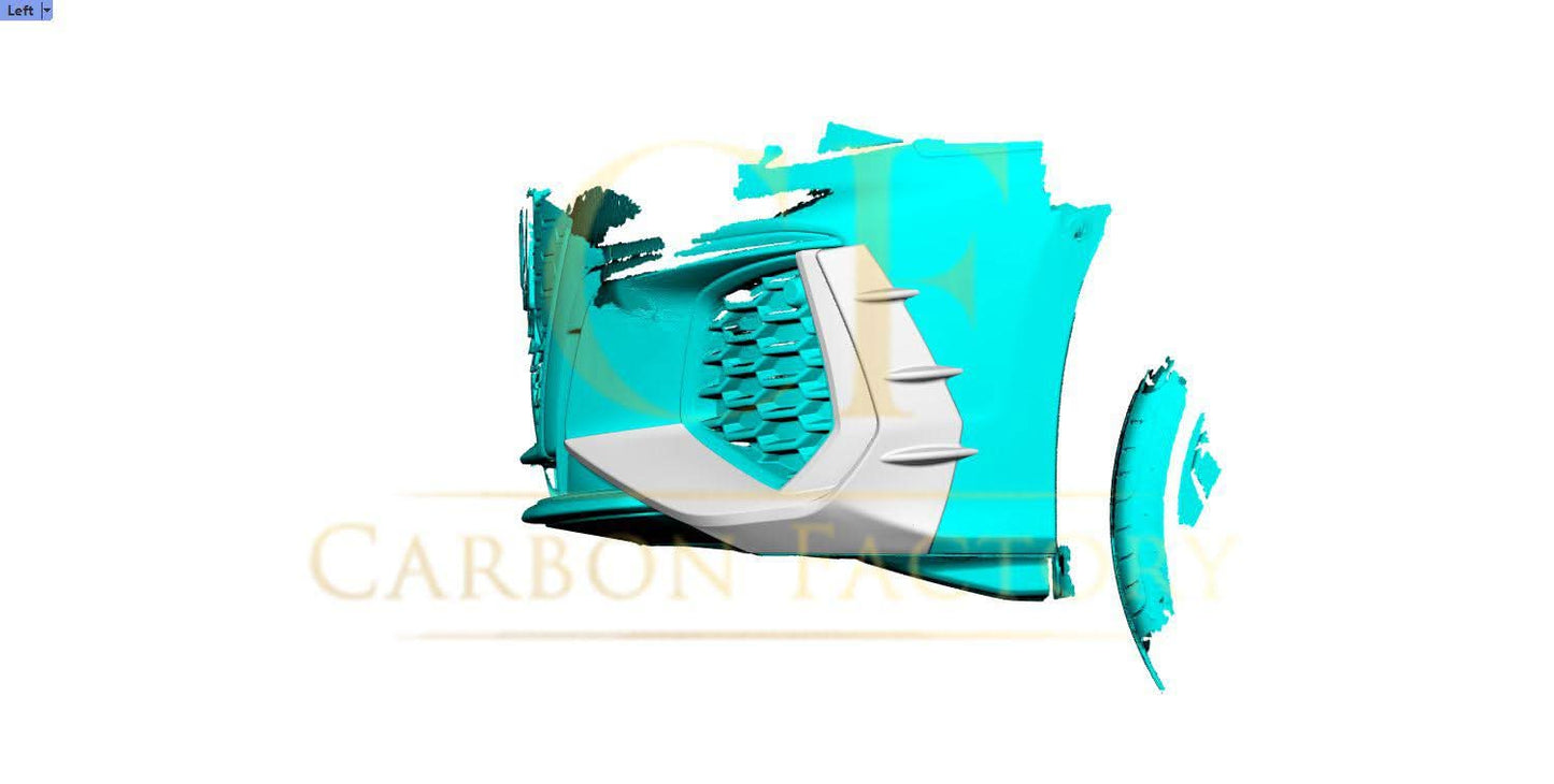 V Style Carbon Fibre Front Canards for Audi S3 Saloon 21-Present - Carbon Factory