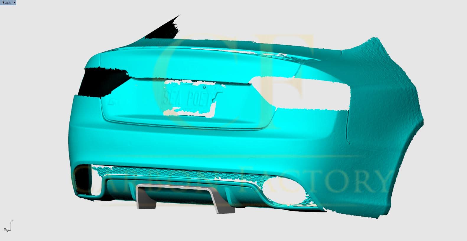 V Style Carbon Fibre Rear Bumper Trim for Audi B8.5 RS5 Coupe 12-16 - Carbon Factory