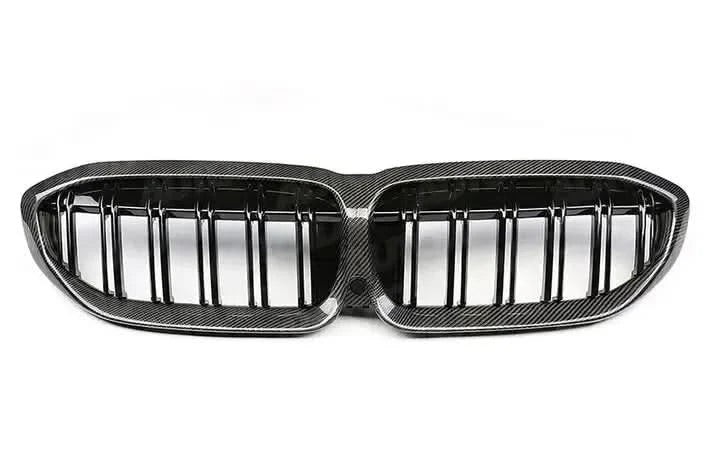 Carbon fiber front grille for BMW G20 G28 3 Series Pre-LCI 2019-2022, featuring a sleek, lightweight design with a distinctive grille pattern.