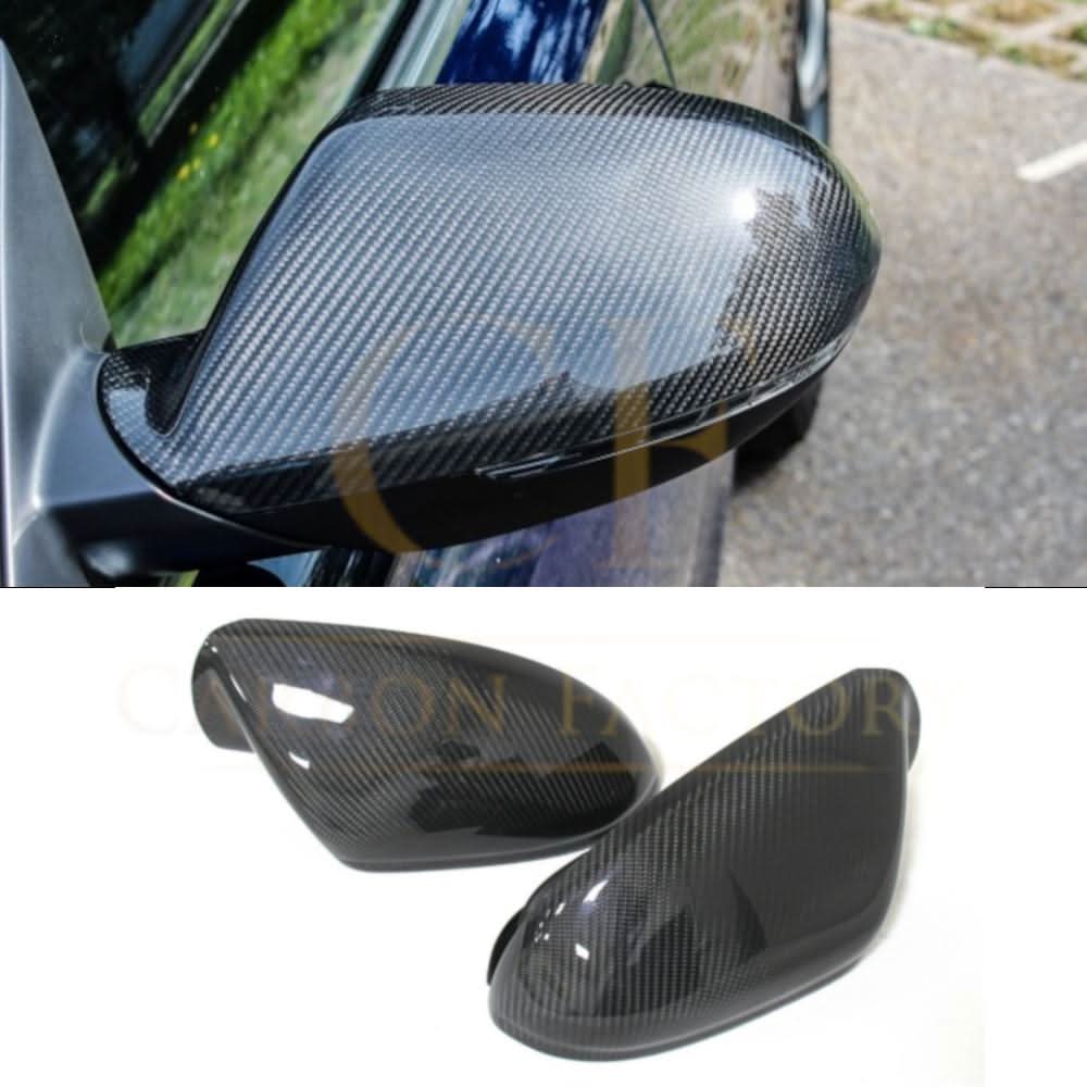 Carbon fibre mirror covers for Audi C7 A6 S6 RS6 2012-2018, replacement exterior mirror covers with a sleek finish.