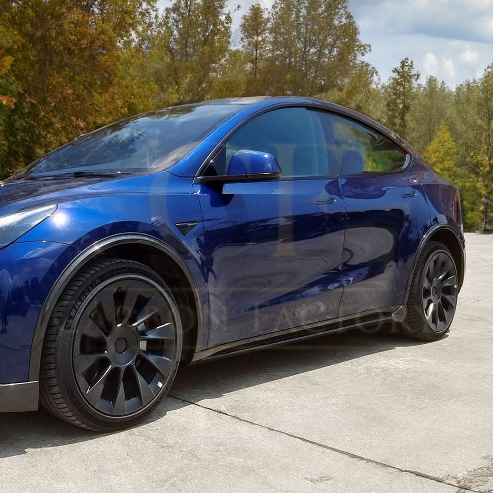 CS Style Pre-Preg Carbon Fibre Side Skirts for Tesla Model Y 19-23 - Carbon Factory