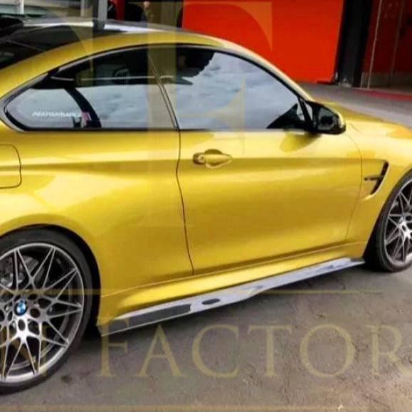PSM Style Carbon Fibre Side Skirts  Extension for BMW F80 M3 14-20 - Carbon Factory