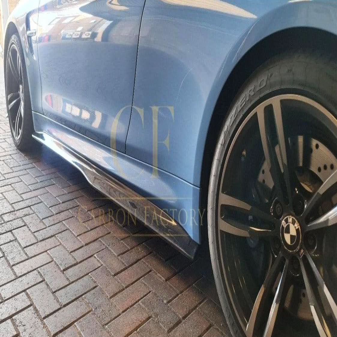 PSM Style Carbon Fibre Side Skirts Extension for BMW F82 F83 M4 14-20 - Carbon Factory