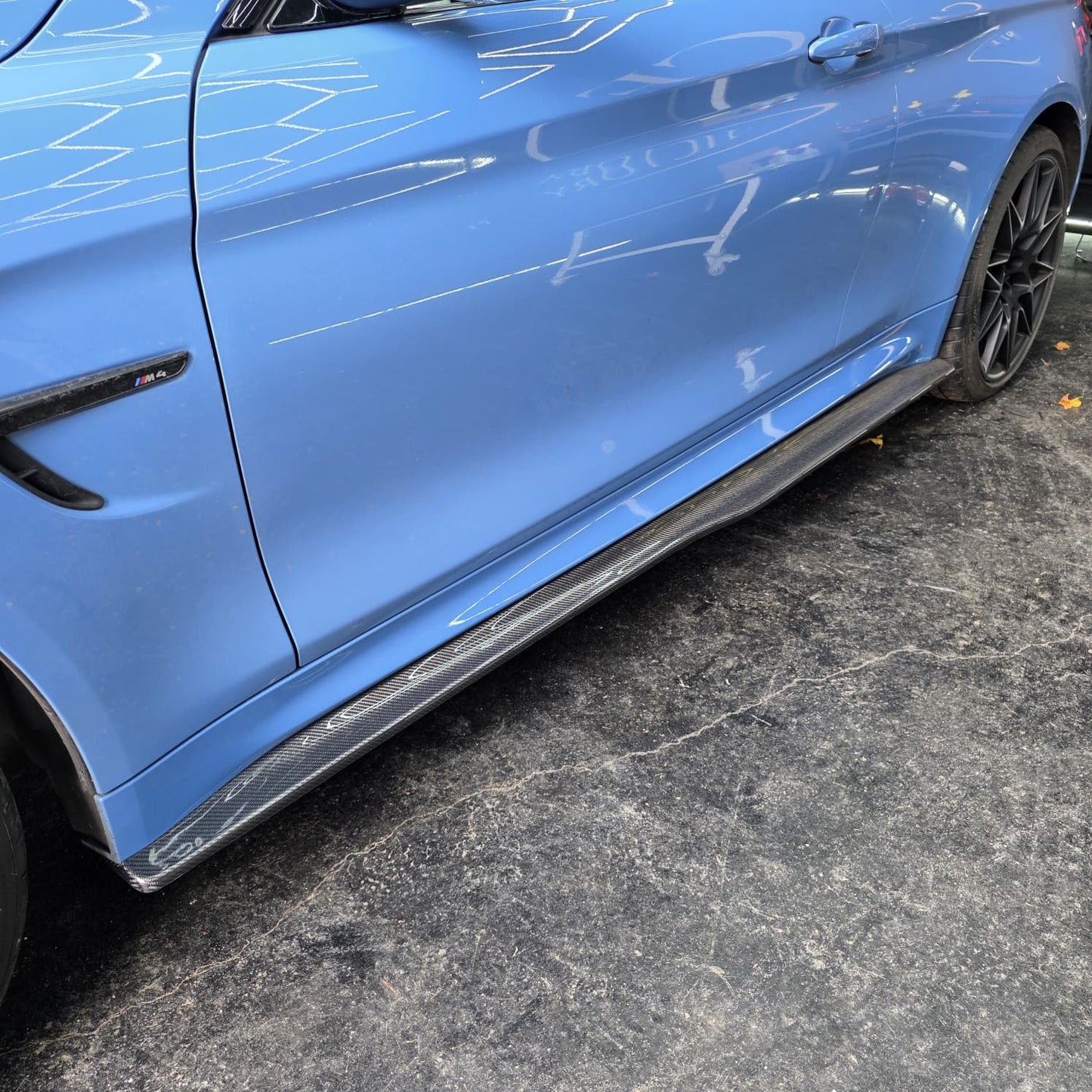 PSM Style Carbon Fibre Side Skirts Extension for BMW F82 F83 M4 14-20 - Carbon Factory