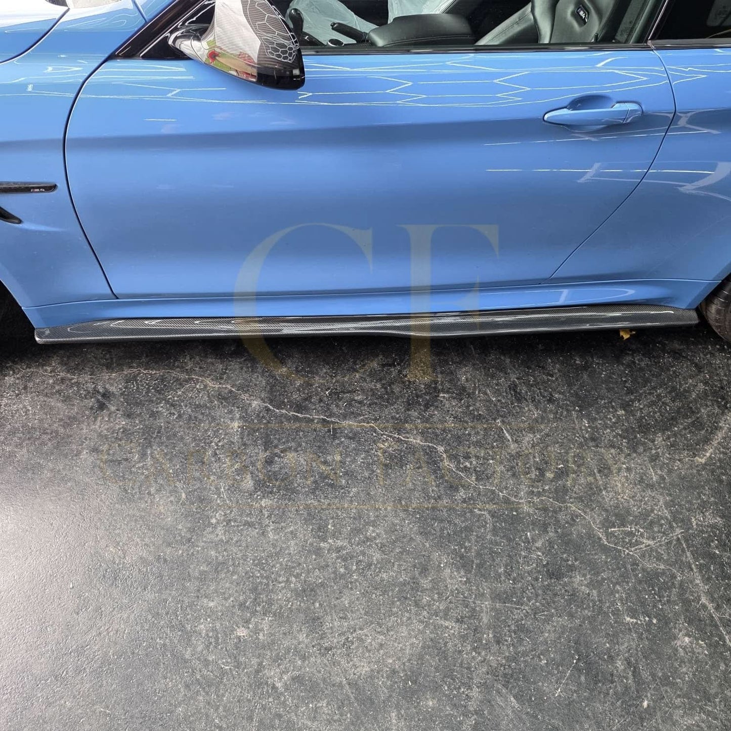 PSM Style Carbon Fibre Side Skirts Extension for BMW F82 F83 M4 14-20 - Carbon Factory