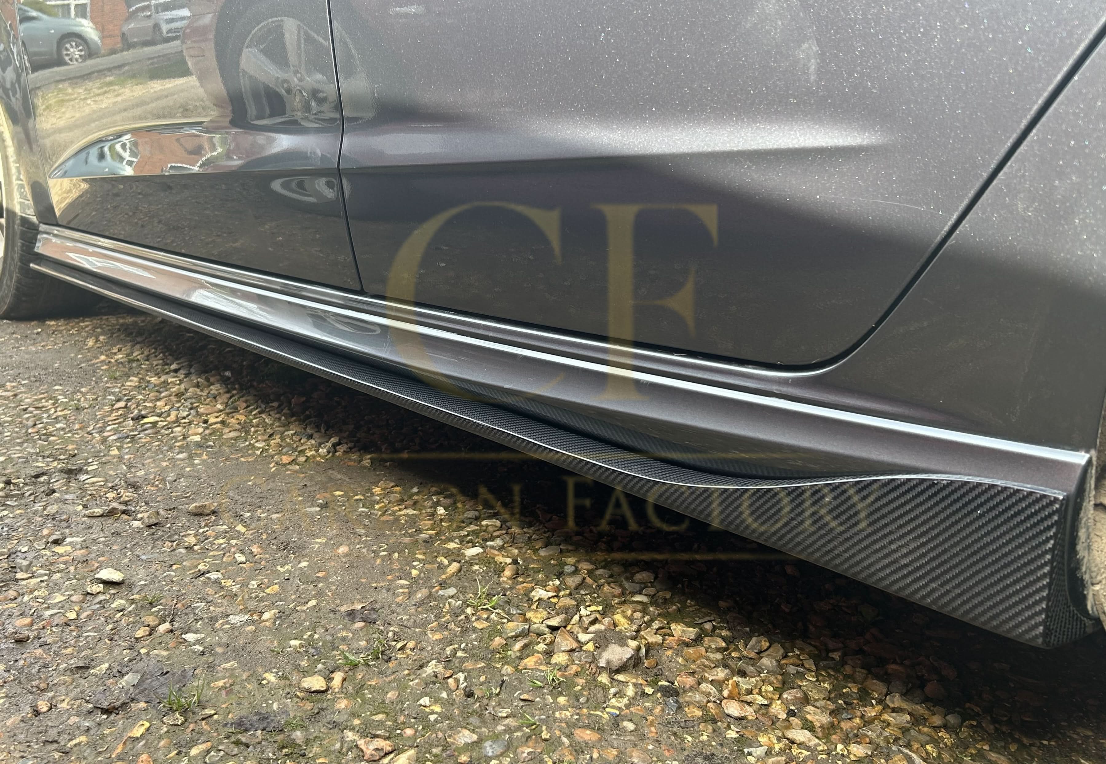 V Style Carbon Fibre Side Skirts for Audi A3 Hatchback S Line 13-15 - Carbon Factory