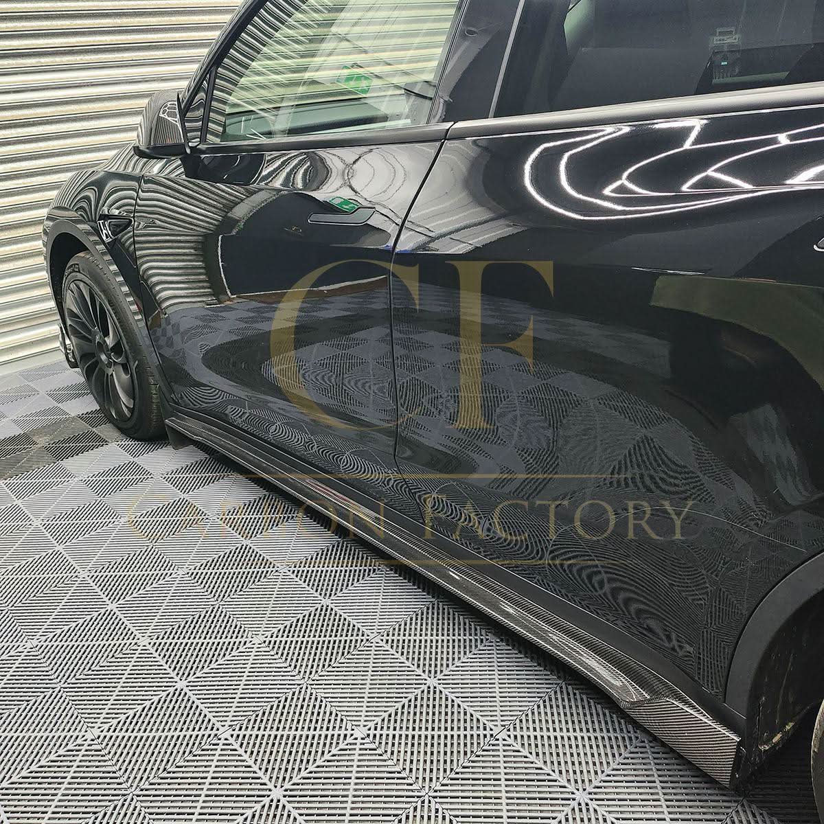 V Style Carbon Fibre Side Skirts for Tesla Model Y 19-23 - Carbon Factory