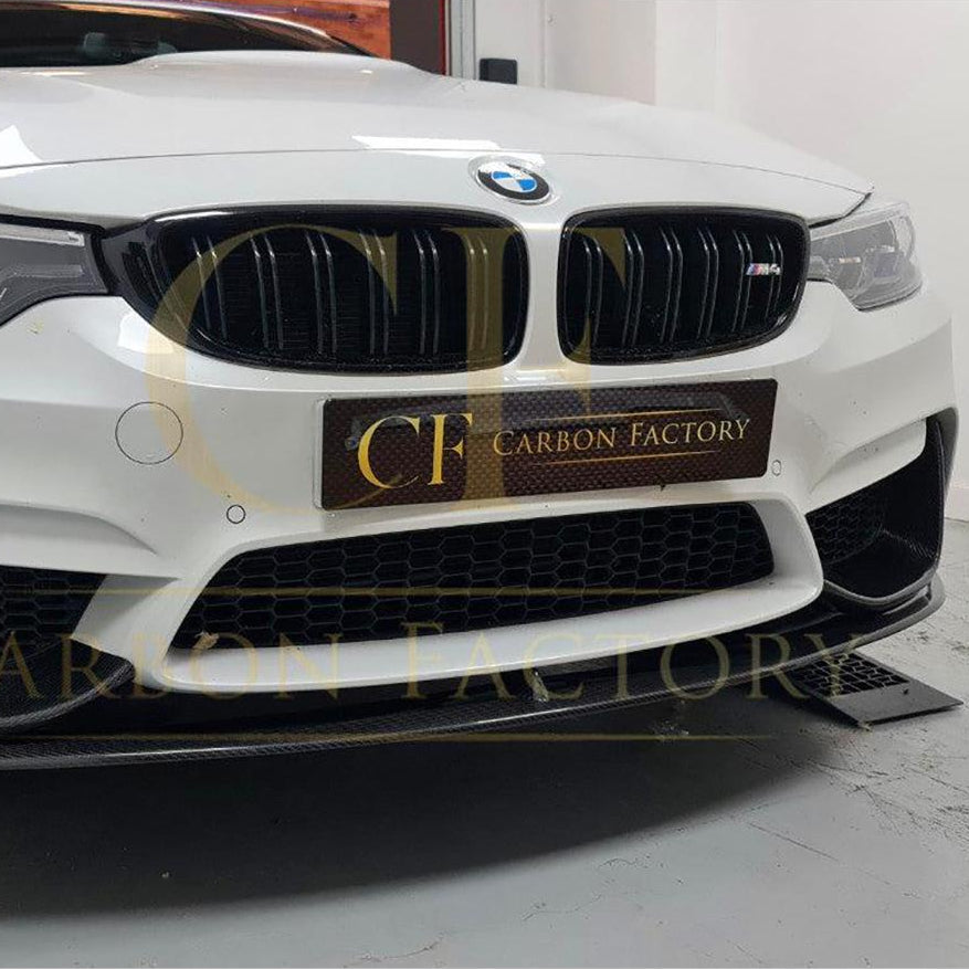 MP Style Carbon Fibre Front Splitter 3 Pieces Design for BMW F80 M3 F82 F83 M4 14-20 - Carbon Factory