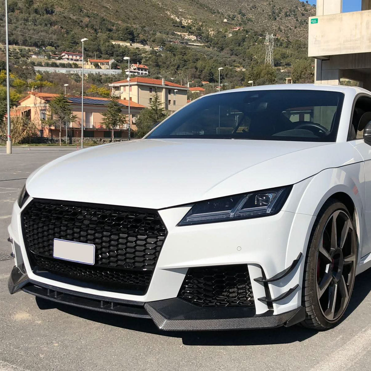 AB Style Carbon Fibre Front Splitter for Audi 8S TTRS MK3 15-18 - Carbon Factory