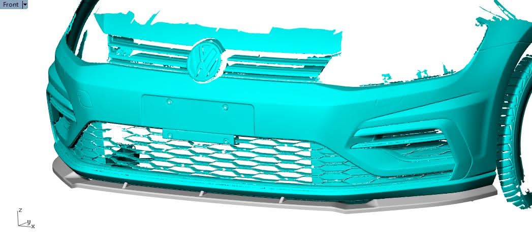 AP Style Carbon Fibre Front Splitter for VW Golf MK7.5 R 18-20 - Carbon Factory