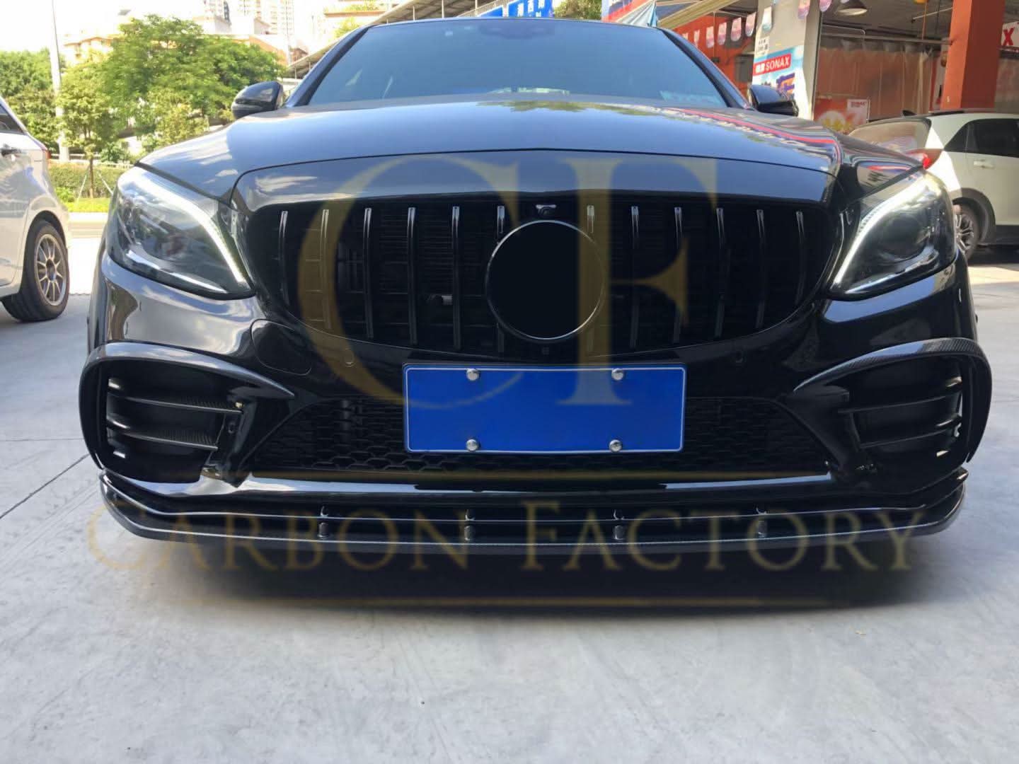 C43 Carbon Fibre Front Splitter for Mercedes Benz W205 C Class 20-21 - Carbon Factory