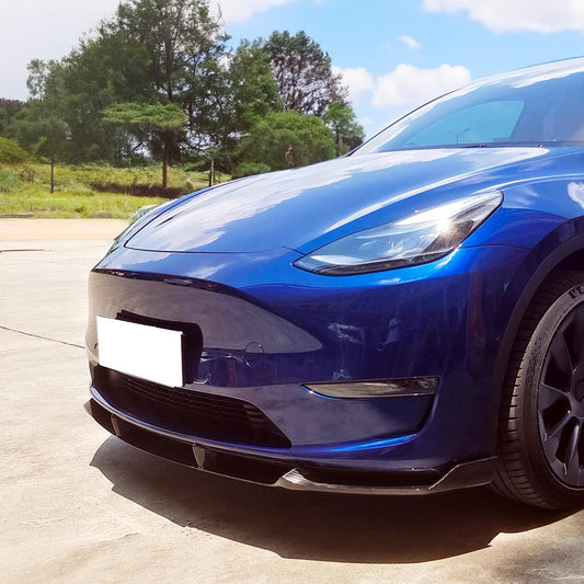 CS Style Pre-Preg Carbon Fibre Front Splitter for Tesla Model Y 19-23 - Carbon Factory