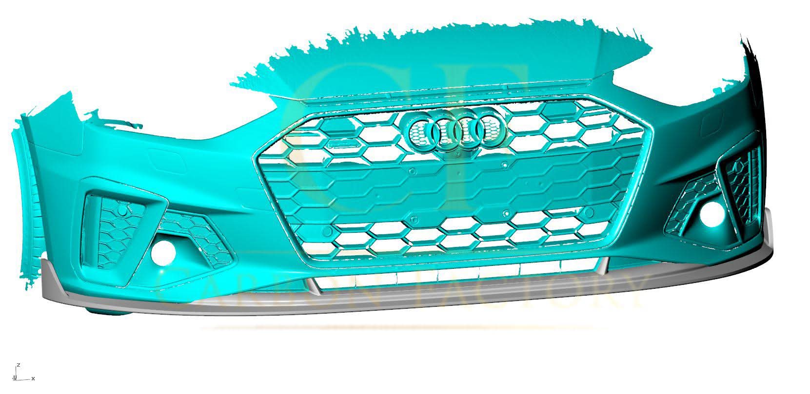 ED Style Pre-Preg Carbon Fibre Front Splitter for Audi A4 B9 S Line & S4 19-22 - Carbon Factory