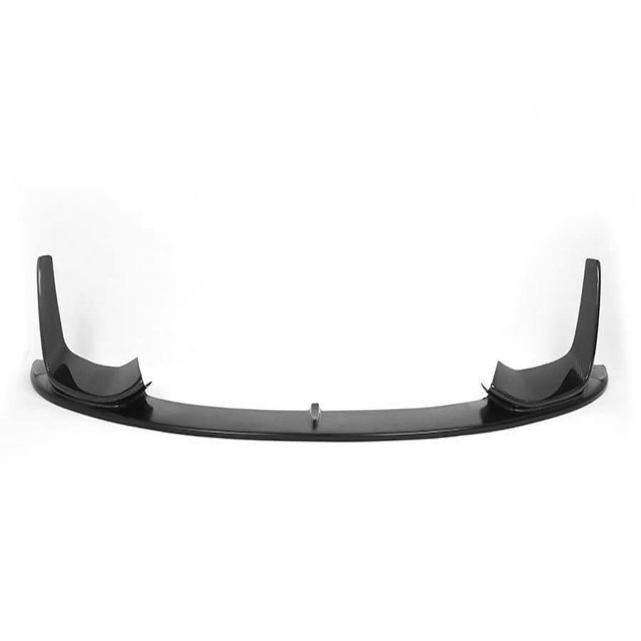Carbon fibre front splitter for BMW F80 M3 F82 F83 M4, 1-piece design, enhances aerodynamics and sporty appearance.
