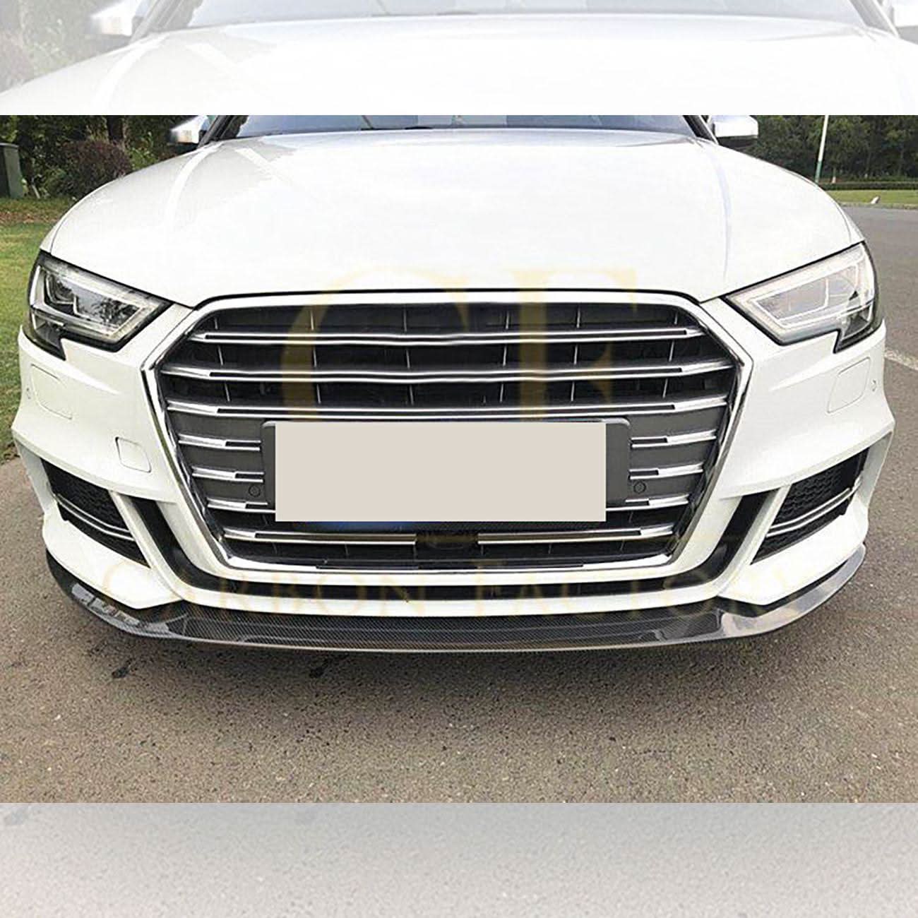 MP Style Carbon Fibre Front Splitter for Audi A3 Saloon S Line & S3 16-19 - Carbon Factory