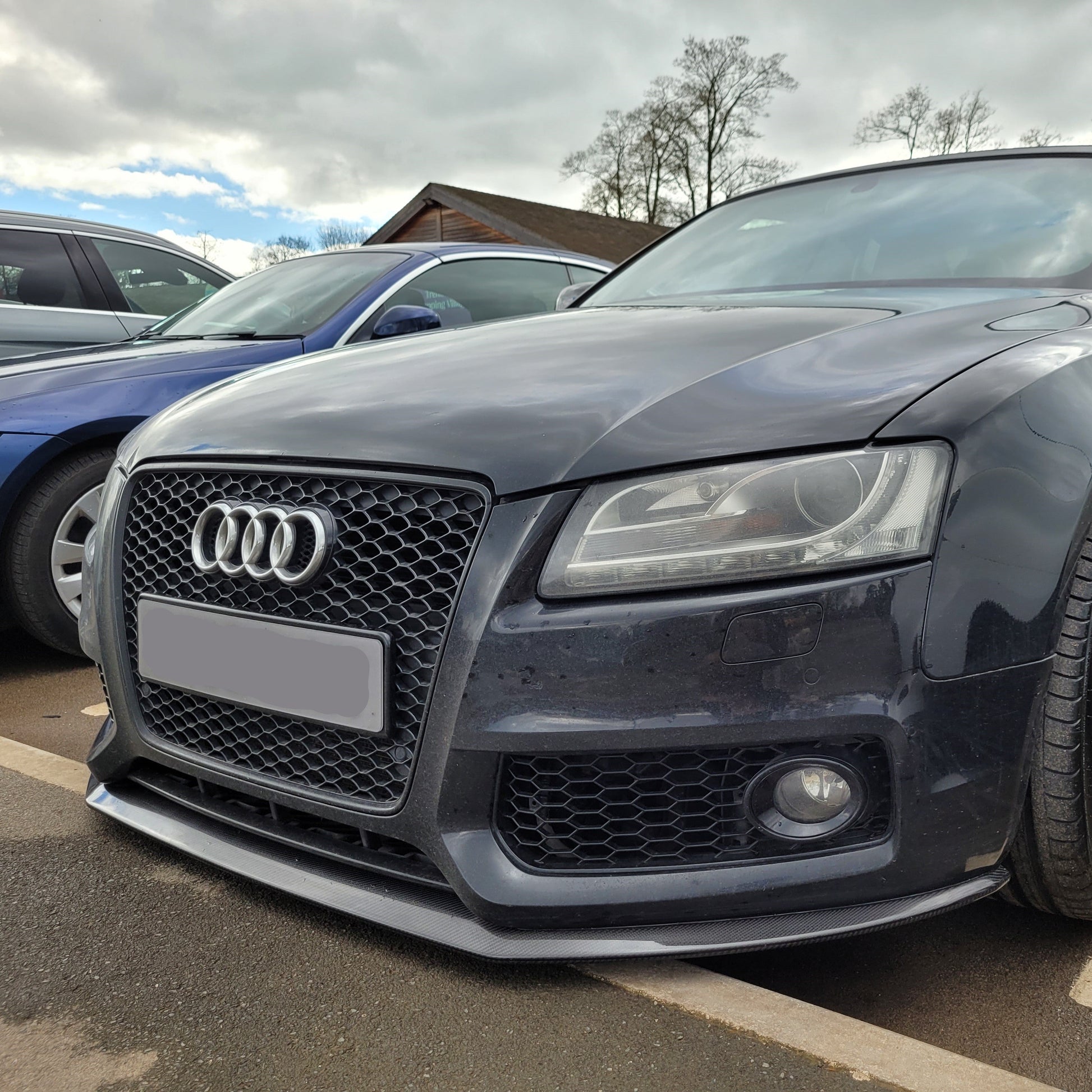 P Style Carbon Fibre Front Splitter for Audi B8 A5 S-Line & S5 07-10 - Carbon Factory
