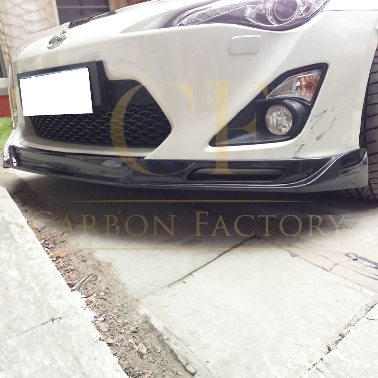 P Style Carbon Fibre Front Splitter for Toyota GT86 13-16 - Carbon Factory