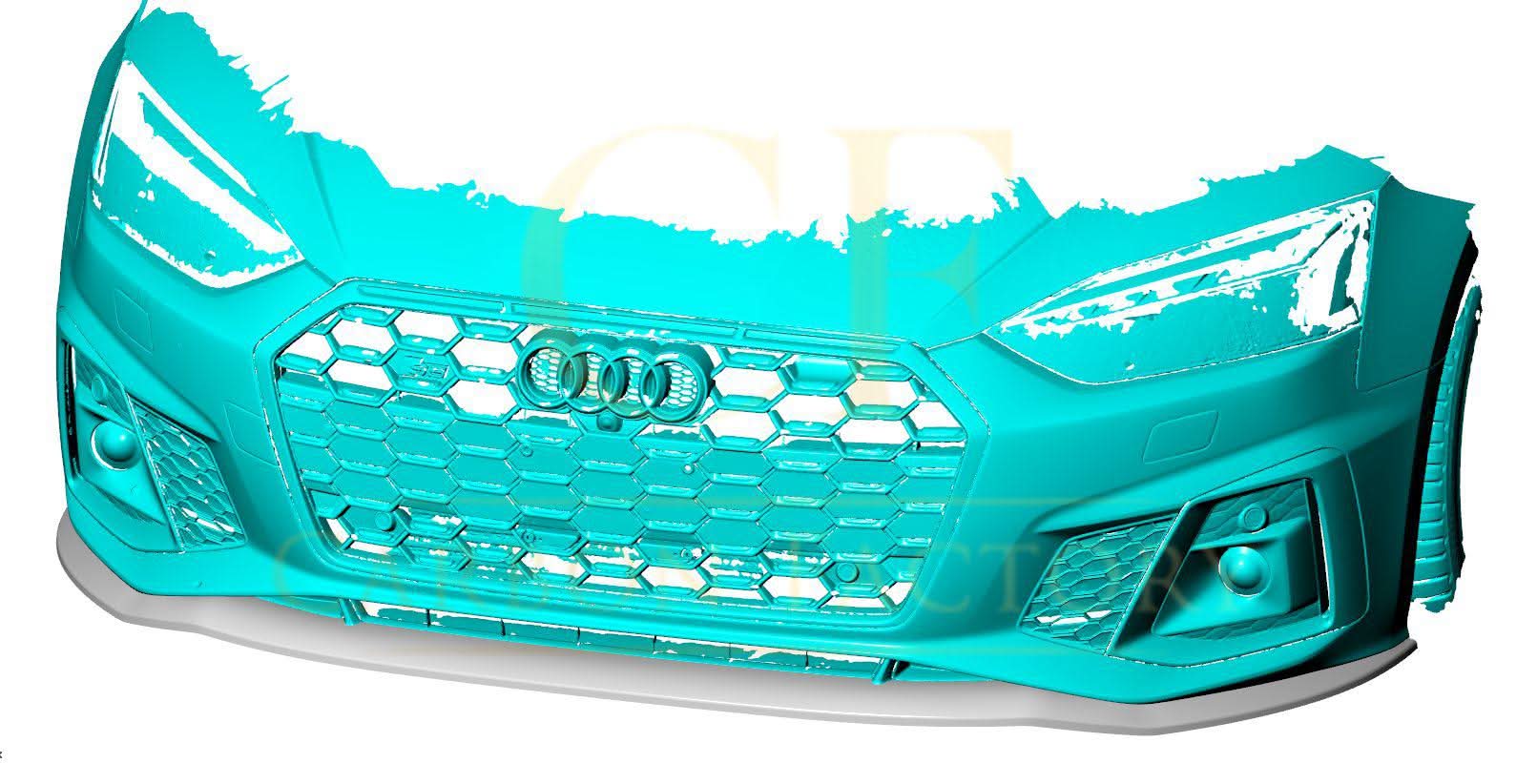 R Style Carbon Fibre Front Splitter for Audi B9.5 A5 S Line & S5 20-22 - Carbon Factory