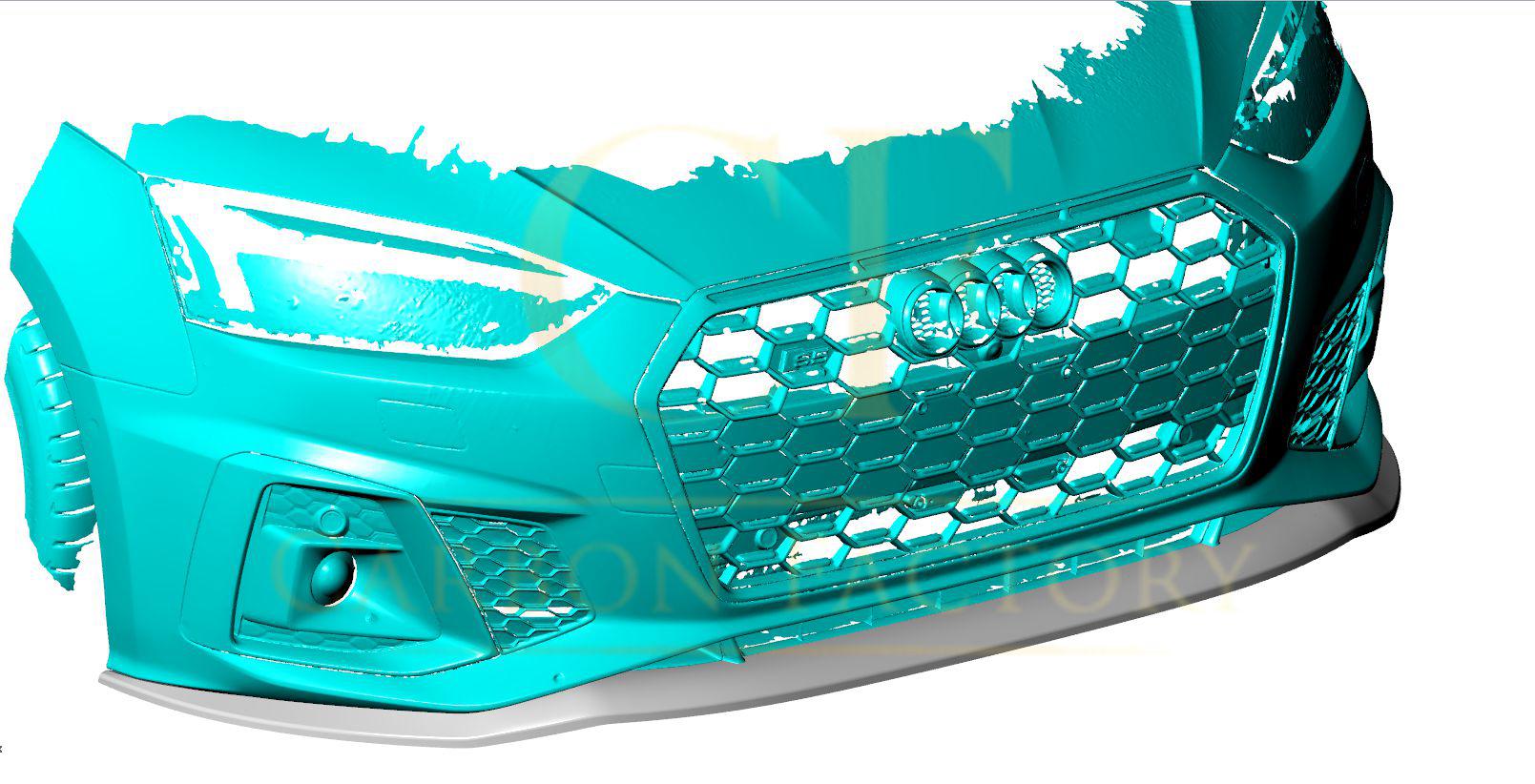 R Style Carbon Fibre Front Splitter for Audi B9.5 A5 S Line & S5 20-22 - Carbon Factory