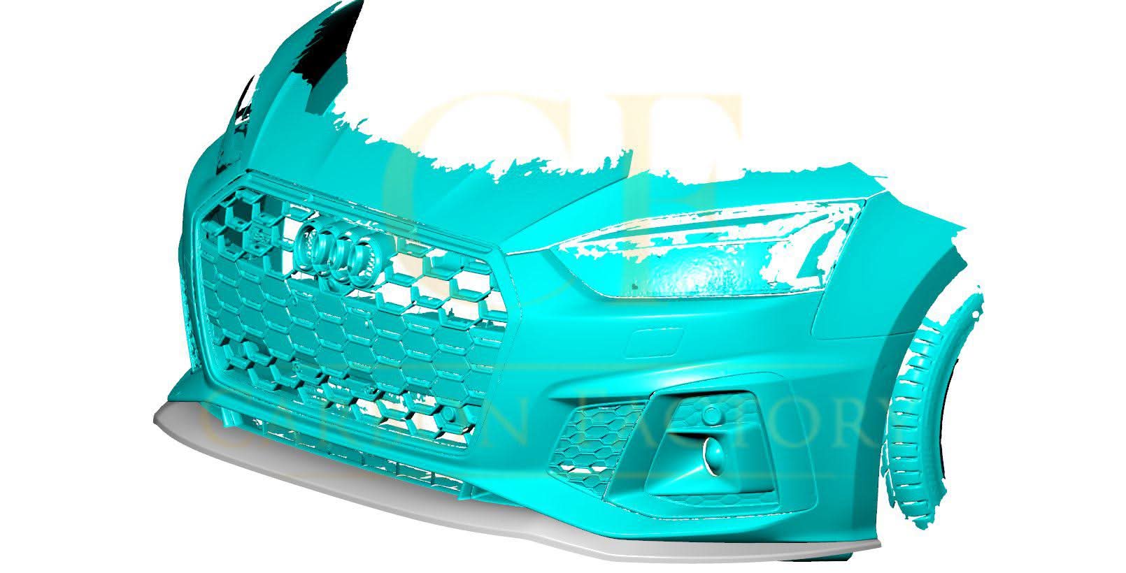 R Style Carbon Fibre Front Splitter for Audi B9.5 A5 S Line & S5 20-22 - Carbon Factory
