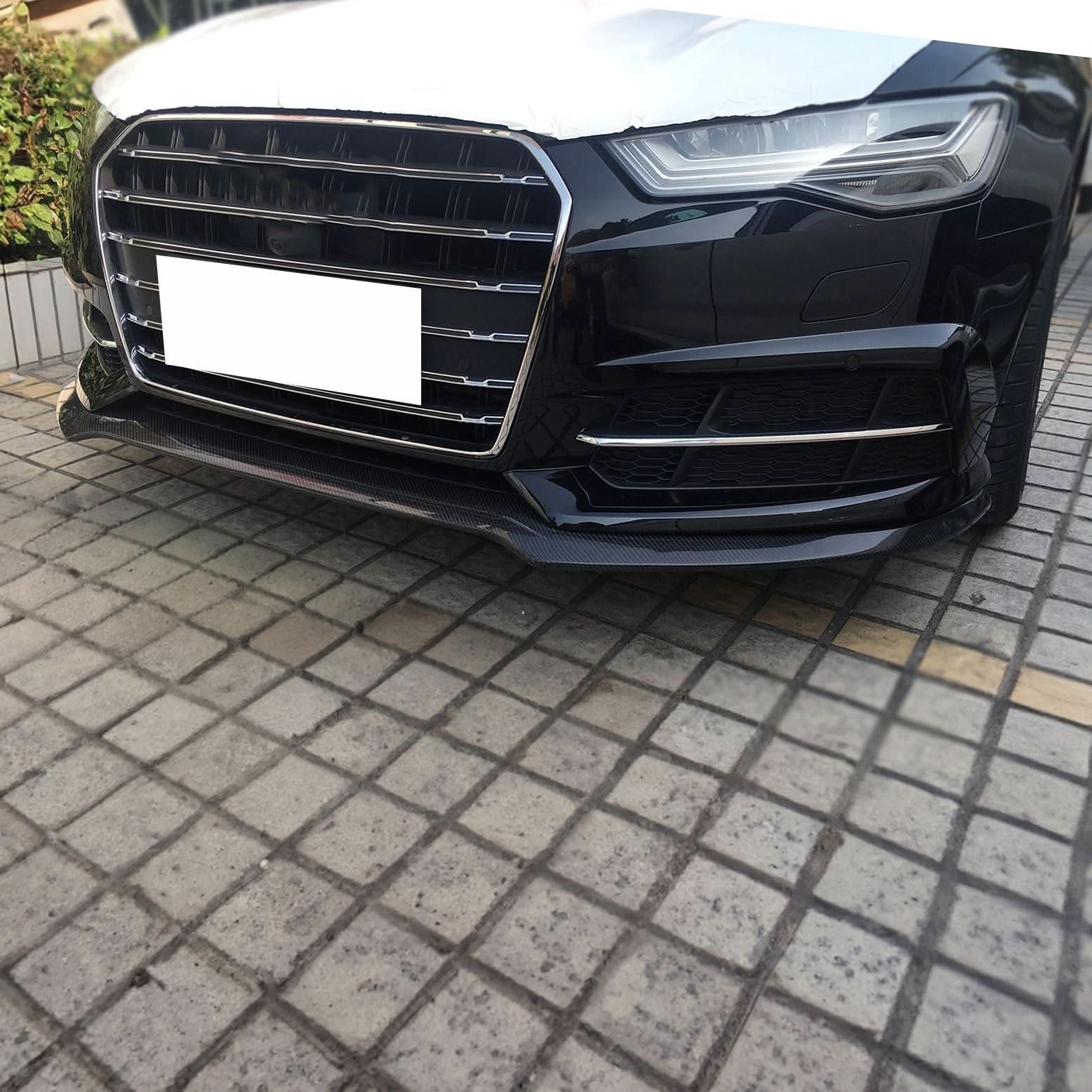 R Style Carbon Fibre Front Splitter for Audi C7.5 A6 S Line & S6 15-18 - Carbon Factory