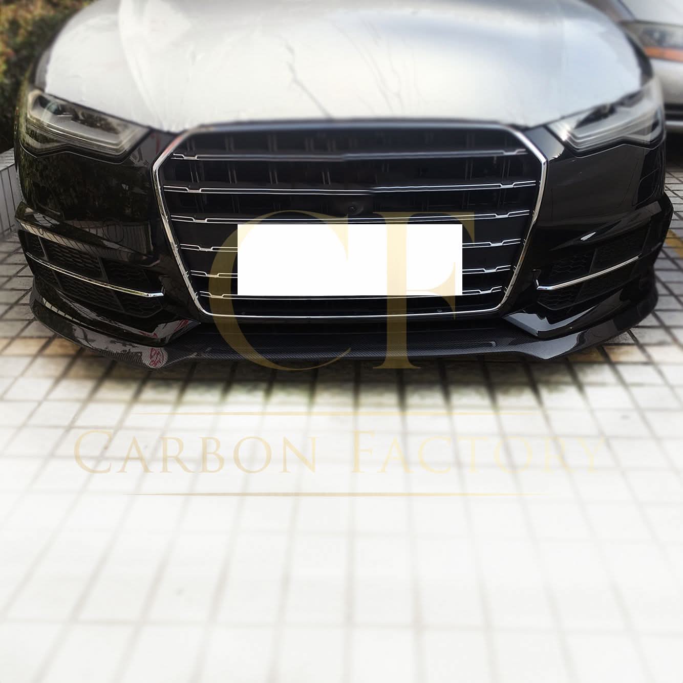 R Style Carbon Fibre Front Splitter for Audi C7.5 A6 S Line & S6 15-18 - Carbon Factory