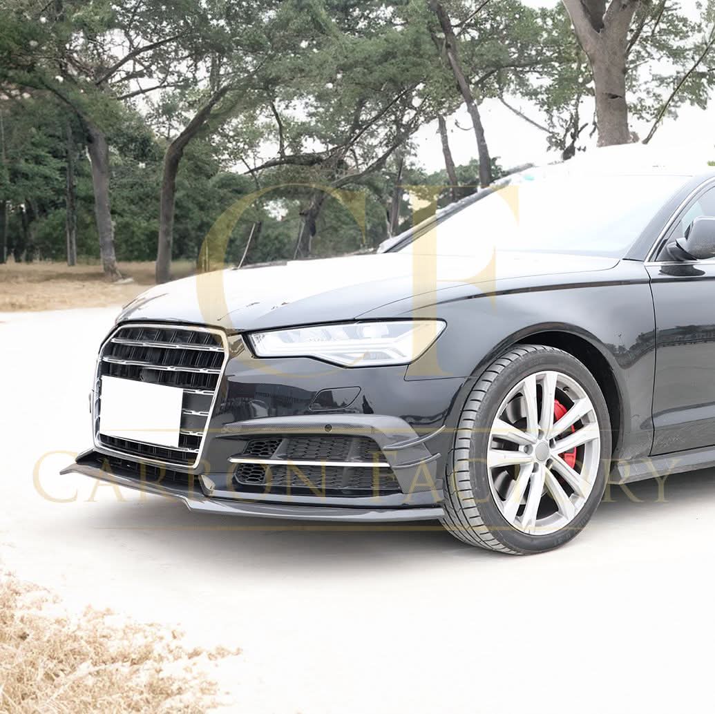 R Style Carbon Fibre Front Splitter for Audi C7.5 A6 S Line & S6 15-18 - Carbon Factory