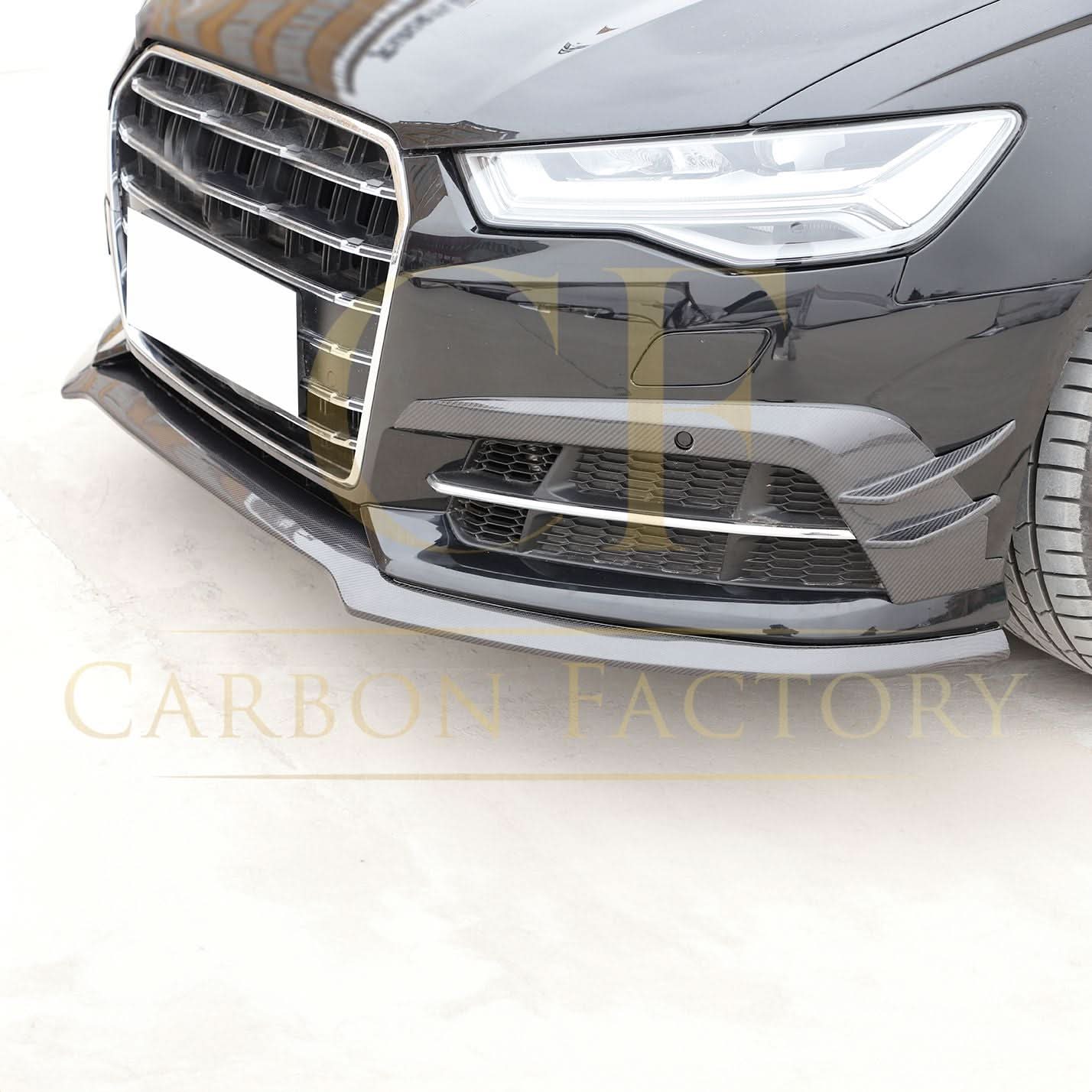 R Style Carbon Fibre Front Splitter for Audi C7.5 A6 S Line & S6 15-18 - Carbon Factory