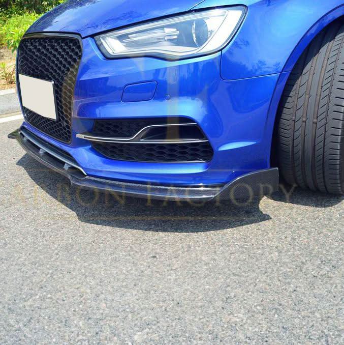 RS Style Carbon Fibre Front Splitter for Audi A3 Saloon S Line & S3 13-15 - Carbon Factory