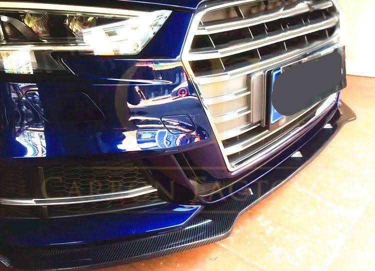RS Style Carbon Fibre Front Splitter for Audi A3 Saloon S Line & S3 16-19 - Carbon Factory