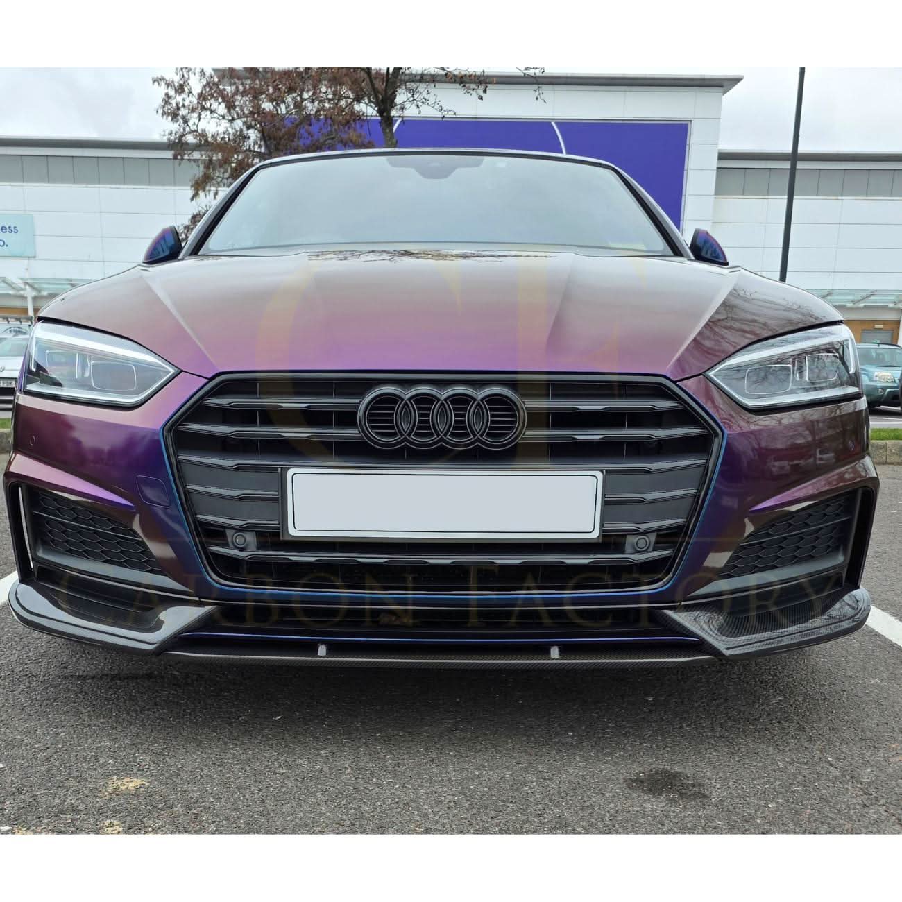 RS Style Carbon Fibre Front Splitter for Audi B9 A5 S Line & S5 17-19 - Carbon Factory