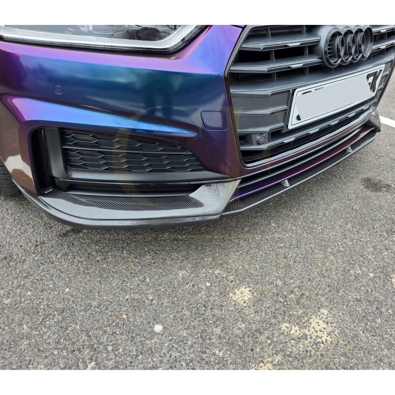 RS Style Carbon Fibre Front Splitter for Audi B9 A5 S Line & S5 17-19 - Carbon Factory