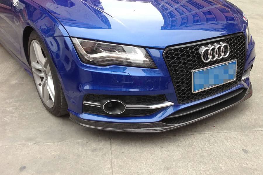 V Style Carbon Fibre Front Splitter for Audi 4G A7 S Line S7 10-18 - Carbon Factory