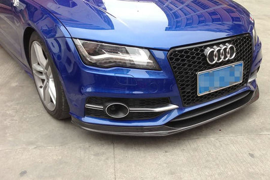 V Style Carbon Fibre Front Splitter for Audi 4G A7 S Line S7 10-18 - Carbon Factory