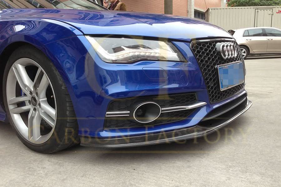 V Style Carbon Fibre Front Splitter for Audi 4G A7 S Line S7 10-18 - Carbon Factory
