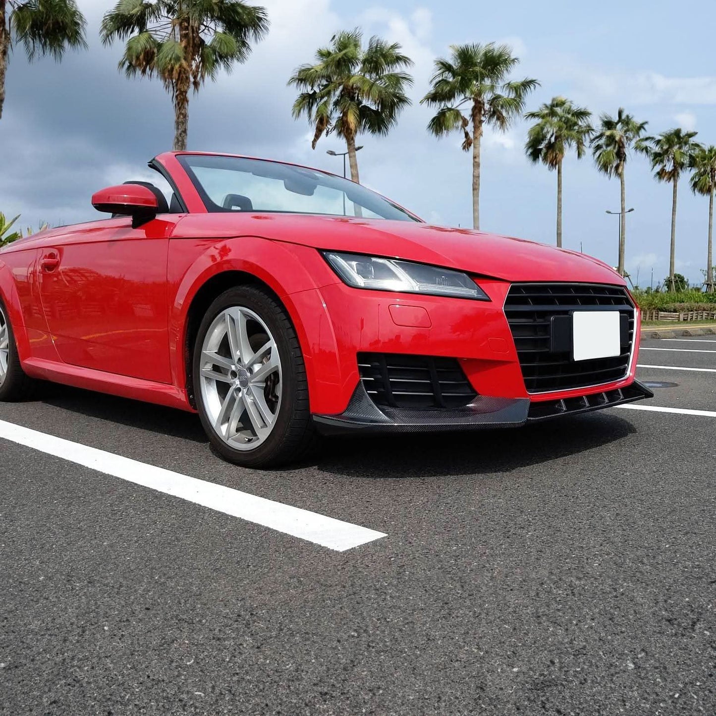 V Style Carbon Fibre Front Splitter for Audi 8S TT MK3 15-18 - Carbon Factory