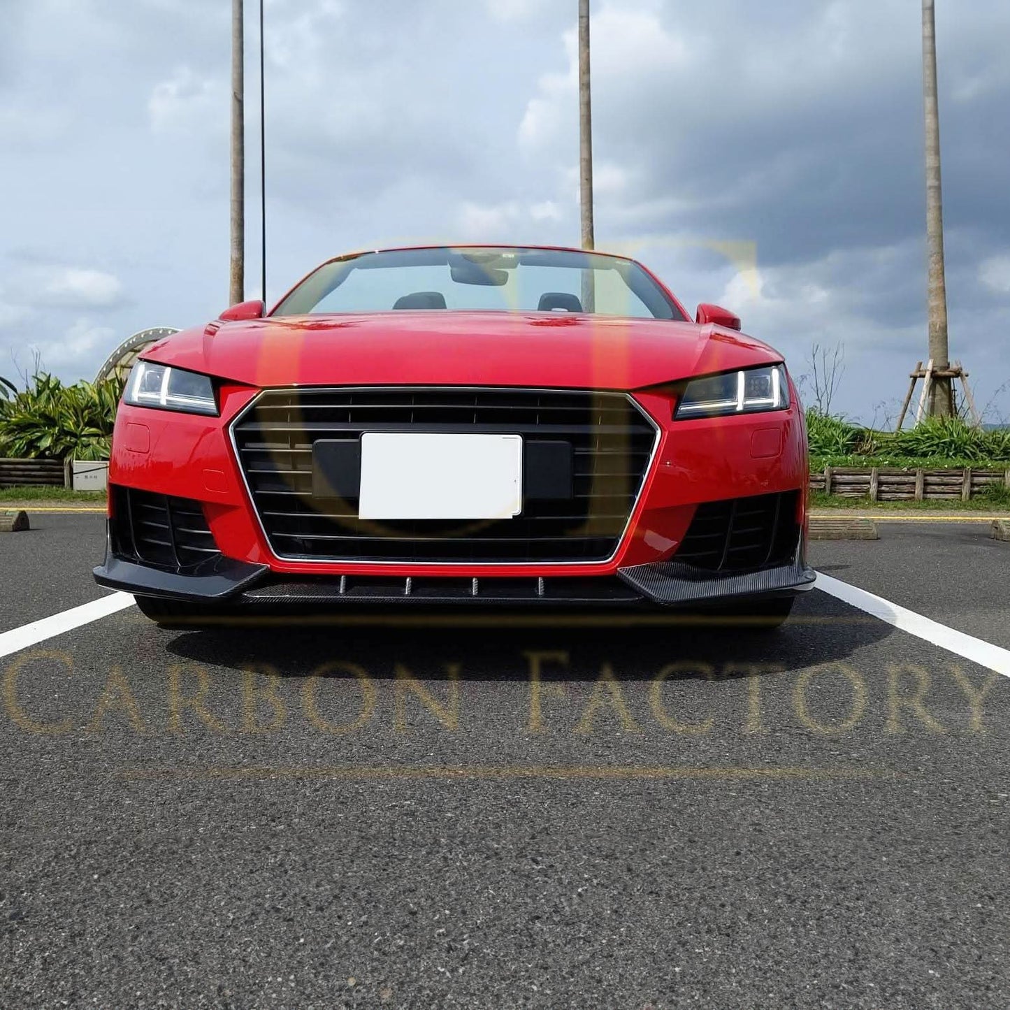 V Style Carbon Fibre Front Splitter for Audi 8S TT MK3 15-18 - Carbon Factory